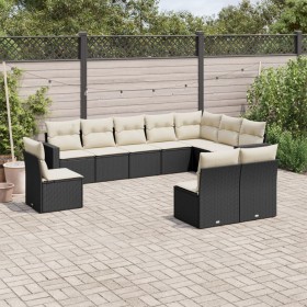 Set de sofás de jardín 10 pzas cojines ratán sintético negro de , Conjuntos de jardín - Ref: Foro24-3219096, Precio: 596,14 €...