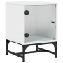 Bedside tables with glass doors 2 units white 35x37x50 cm by , Nightstands - Ref: Foro24-836519, Price: 61,84 €, Discount: %