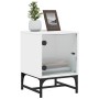 Bedside tables with glass doors 2 units white 35x37x50 cm by , Nightstands - Ref: Foro24-836519, Price: 61,84 €, Discount: %