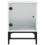 Mesitas de noche con puertas de vidrio 2 uds blanco 35x37x50 cm de , Mesitas de noche - Ref: Foro24-836519, Precio: 61,84 €, ...