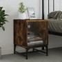 Bedside tables with glass doors 2 units smoked oak 35x37x50 cm by , Nightstands - Ref: Foro24-836527, Price: 60,99 €, Discoun...