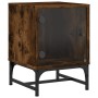 Bedside tables with glass doors 2 units smoked oak 35x37x50 cm by , Nightstands - Ref: Foro24-836527, Price: 60,99 €, Discoun...