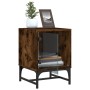 Bedside tables with glass doors 2 units smoked oak 35x37x50 cm by , Nightstands - Ref: Foro24-836527, Price: 60,99 €, Discoun...