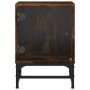 Bedside tables with glass doors 2 units smoked oak 35x37x50 cm by , Nightstands - Ref: Foro24-836527, Price: 60,99 €, Discoun...