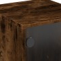 Bedside tables with glass doors 2 units smoked oak 35x37x50 cm by , Nightstands - Ref: Foro24-836527, Price: 60,99 €, Discoun...