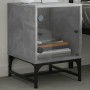 Bedside tables with glass doors, set of 2, in gray concrete, 35x37x50 cm. by , Nightstands - Ref: Foro24-836525, Price: 59,91...