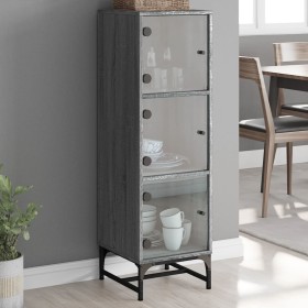 Sideboard with Sonoma gray glass doors 35x37x120 cm by , Sideboards - Ref: Foro24-836565, Price: 73,28 €, Discount: %