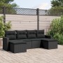 6-piece garden sofa set and black synthetic rattan cushions by , Modular outdoor sofas - Ref: Foro24-3251652, Price: 392,73 €...