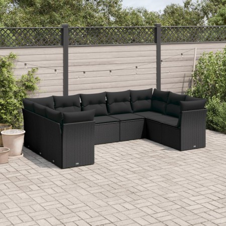 Set aus 8-teiligen Gartensofas und Kissen Kunstrattan schwarz von , Gartensets - Ref: Foro24-3249964, Preis: 579,95 €, Rabatt: %