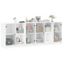 Engineered wood bookcase with black doors 204x37x75 cm by , Bookcases and shelves - Ref: Foro24-3206531, Price: 212,19 €, Dis...