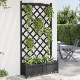 Planter with solid black spruce wood trellis by , Pots and planters - Ref: Foro24-365493, Price: 87,91 €, Discount: %