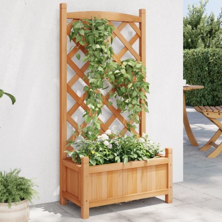 Planter with solid brown spruce wood trellis by , Pots and planters - Ref: Foro24-365485, Price: 60,45 €, Discount: %