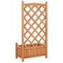 Planter with solid brown spruce wood trellis by , Pots and planters - Ref: Foro24-365485, Price: 60,45 €, Discount: %