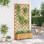 Jardinera con enrejado de madera maciza de abeto marrón de , Maceteros y jardineras - Ref: Foro24-365479, Precio: 86,12 €, De...