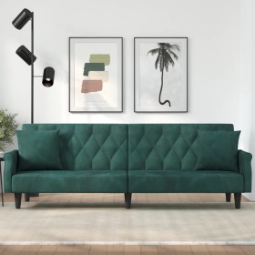 Dark green velvet sofa bed with armrests by , Sofas - Ref: Foro24-351946, Price: 278,99 €, Discount: %