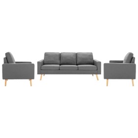 3-teilige Sofagarnitur aus hellgrauem Stoff von , Sofas - Ref: Foro24-3056644, Preis: 762,60 €, Rabatt: %