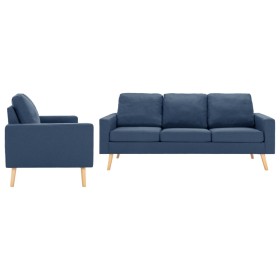 2-teilige Sofagarnitur aus blauem Stoff von , Sofas - Ref: Foro24-3056638, Preis: 623,99 €, Rabatt: %