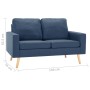 2-teilige Sofagarnitur aus blauem Stoff von , Sofas - Ref: Foro24-3056638, Preis: 623,99 €, Rabatt: %