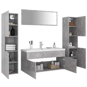 Juego de muebles de baño madera de ingeniería gris hormigón de , Muebles de baño - Ref: Foro24-3071256, Precio: 438,99 €, Des...