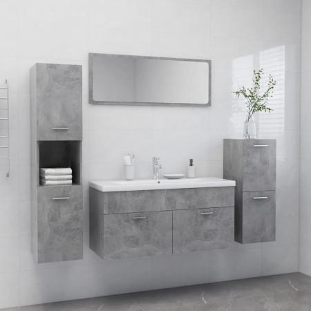 Juego de muebles de baño madera de ingeniería gris hormigón de , Muebles de baño - Ref: Foro24-3071391, Precio: 425,91 €, Des...