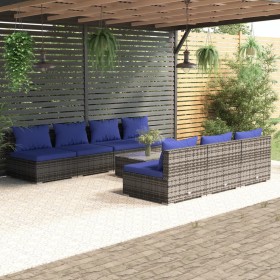 8-piece garden sofa set and gray synthetic rattan cushions by , Garden sets - Ref: Foro24-3101470, Price: 537,99 €, Discount: %