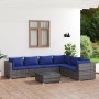 7-teiliges Gartensofa-Set und graue synthetische Rattankissen von , Gartensets - Ref: Foro24-3101734, Preis: 431,99 €, Rabatt: %