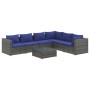 7-teiliges Gartensofa-Set und graue synthetische Rattankissen von , Gartensets - Ref: Foro24-3101734, Preis: 431,99 €, Rabatt: %