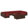 Set muebles de jardín 13 pzas y cojines ratán sintético marrón de , Conjuntos de jardín - Ref: Foro24-3102099, Precio: 1,00 €...