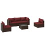 6-piece garden furniture set and brown synthetic rattan cushions by , Garden sets - Ref: Foro24-3102195, Price: 528,99 €, Dis...