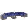 Set de muebles de jardín 9 pzas y cojines ratán sintético gris de , Conjuntos de jardín - Ref: Foro24-3102382, Precio: 623,68...