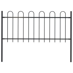 Garden fence with black steel hoop tips 1.7 m by vidaXL, fence panels - Ref: Foro24-144930, Price: 87,71 €, Discount: %