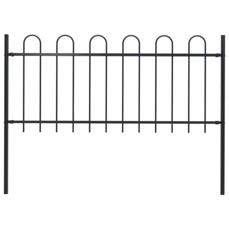 Garden fence with black steel hoop tips 1.7 m by vidaXL, fence panels - Ref: Foro24-144930, Price: 87,71 €, Discount: %