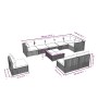 10-piece garden furniture set and gray synthetic rattan cushions by , Garden sets - Ref: Foro24-3102574, Price: 764,56 €, Dis...