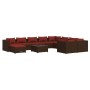 Garden furniture set 11 pieces and brown synthetic rattan cushions by , Garden sets - Ref: Foro24-3102691, Price: 1,00 €, Dis...