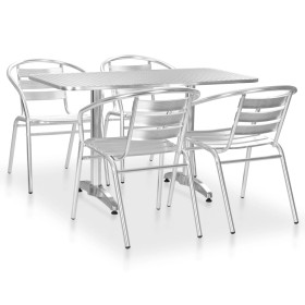 5-piece silver aluminum garden dining set by , Garden sets - Ref: Foro24-48721, Price: 351,99 €, Discount: %