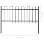 Garden fence with black steel hoop tips 1.7 m by vidaXL, fence panels - Ref: Foro24-144930, Price: 87,71 €, Discount: %