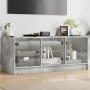 TV cabinet with concrete gray glass doors 102x37x42 cm by , TV Furniture - Ref: Foro24-836409, Price: 72,55 €, Discount: %