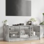 Mueble de TV con puertas de vidrio gris hormigón 102x37x42 cm de , Muebles TV - Ref: Foro24-836409, Precio: 72,55 €, Descuent...