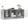 Mueble de TV con puertas de vidrio gris hormigón 102x37x42 cm de , Muebles TV - Ref: Foro24-836409, Precio: 72,55 €, Descuent...