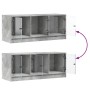 Mueble de TV con puertas de vidrio gris hormigón 102x37x42 cm de , Muebles TV - Ref: Foro24-836409, Precio: 72,55 €, Descuent...