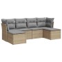 Gartensofa-Set mit Kissen, 6-teilig, beiges synthetisches Rattan von , Gartensets - Ref: Foro24-3249848, Preis: 404,59 €, Rab...