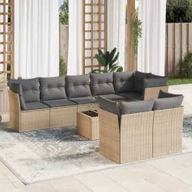 9-teiliges Gartensofa-Set mit beigen synthetischen Rattankissen von , Gartensets - Ref: Foro24-3249758, Preis: 605,99 €, Raba...