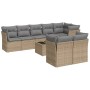 9-teiliges Gartensofa-Set mit beigen synthetischen Rattankissen von , Gartensets - Ref: Foro24-3249758, Preis: 616,43 €, Raba...