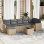 Garden sofa set with beige cushions 8 pcs PE rattan by , Modular outdoor sofas - Ref: Foro24-3251626, Price: 573,99 €, Discou...