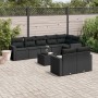 8-teiliges Gartensofa-Set und schwarze synthetische Rattankissen von , Modulare Sofas für den Außenbereich - Ref: Foro24-3251...