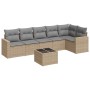 7-teiliges Gartensofa-Set und beigefarbene synthetische Rattankissen von , Gartensets - Ref: Foro24-3218989, Preis: 489,36 €,...