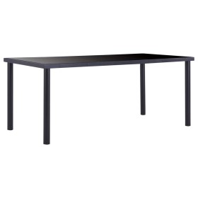 Black tempered glass dining table 180x90x75 cm by vidaXL, Kitchen and dining tables - Ref: Foro24-281855, Price: 192,99 €, Di...