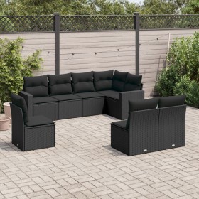 8-teiliges Gartensofa-Set und schwarze synthetische Rattankissen von , Gartensets - Ref: Foro24-3219055, Preis: 459,51 €, Rab...