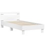 White engineered wood bed frame with headboard 75x190 cm by , Beds and slatted bases - Ref: Foro24-838568, Price: 75,13 €, Di...