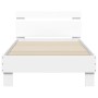 White engineered wood bed frame with headboard 75x190 cm by , Beds and slatted bases - Ref: Foro24-838568, Price: 75,13 €, Di...